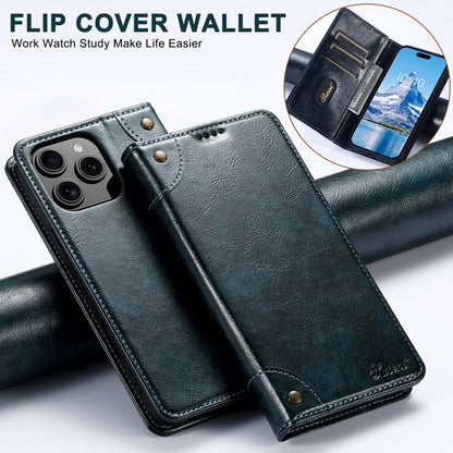 For iPhone 16 Pro Max Suteni Baroque Calf Texture Buckle Wallet Leather Phone Case(Blue) - iPhone 16 Pro Max Cases by Suteni | Online Shopping UK | buy2fix