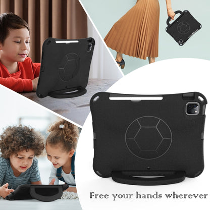 For iPad Air 11 2024 Handle Football Shaped EVA Shockproof Tablet Case(Black) - iPad Air 11 2024 Cases by buy2fix | Online Shopping UK | buy2fix