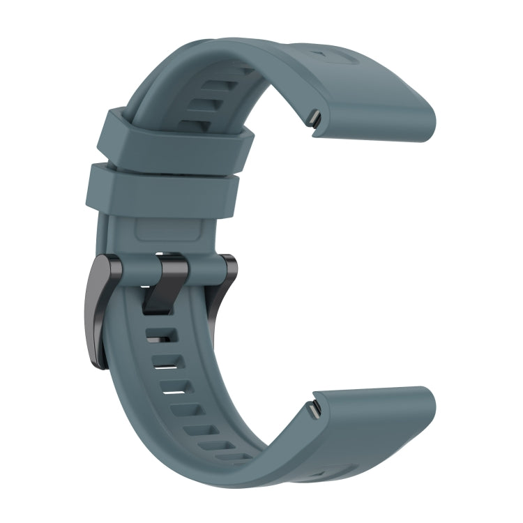 For Garmin Quatix 7 Pro Solid Color Black Buckle Silicone Quick Release Watch Band(Rock Blue) - Watch Bands by buy2fix | Online Shopping UK | buy2fix