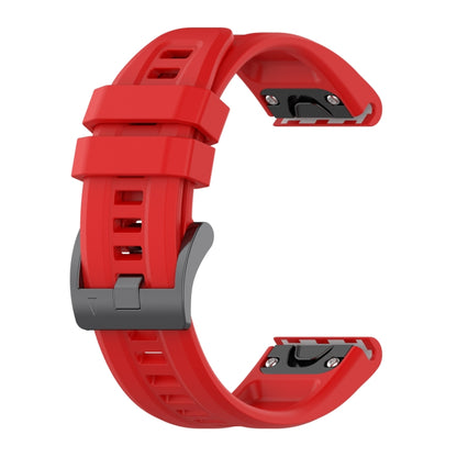 For Garmin Epix Gen2 / Epix Pro Gen2 47mm Solid Color Black Buckle Silicone Quick Release Watch Band(Red) - Watch Bands by buy2fix | Online Shopping UK | buy2fix