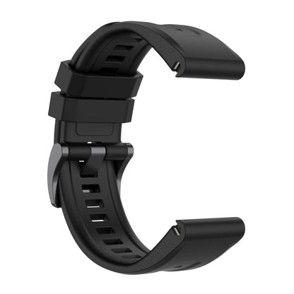 For Garmin Fenix 6 GPS Solid Color Black Buckle Silicone Quick Release Watch Band(Black) - Watch Bands by buy2fix | Online Shopping UK | buy2fix