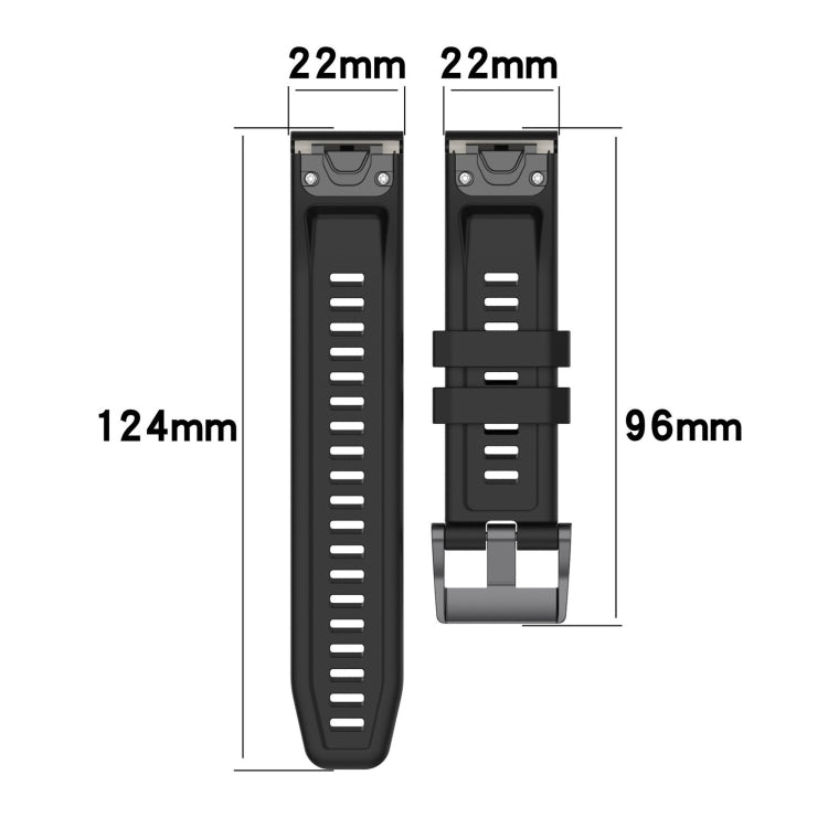 For Garmin Fenix 5 / Fenix 5 Plus Solid Color Black Buckle Silicone Quick Release Watch Band(Orange) - Watch Bands by buy2fix | Online Shopping UK | buy2fix