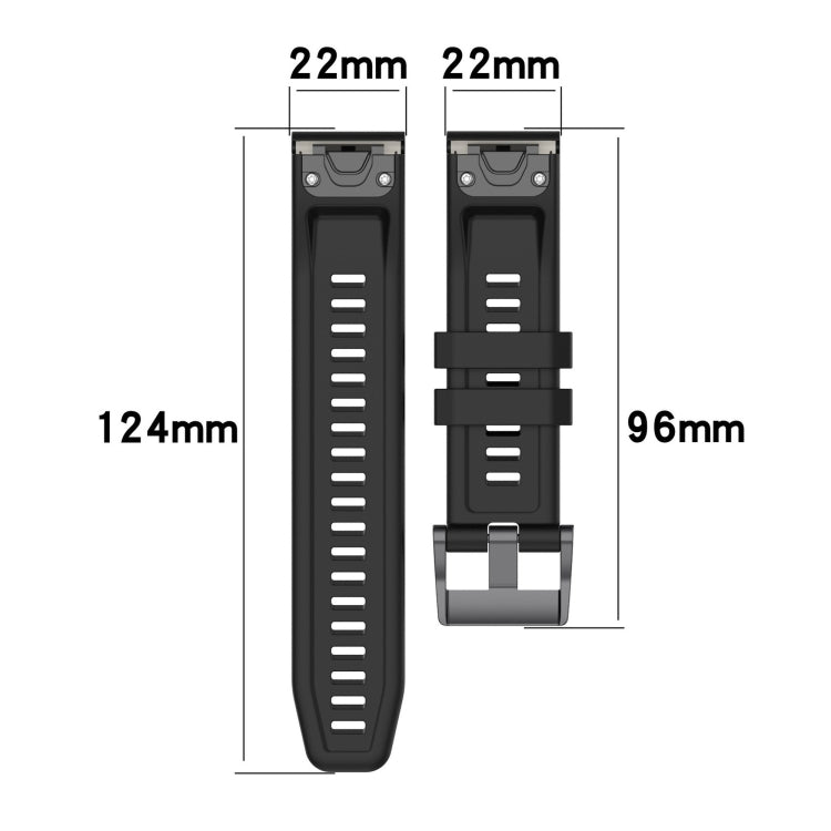 For Garmin Instinct 2 / Instinct Solid Color Black Buckle Silicone Quick Release Watch Band(Black) - Watch Bands by buy2fix | Online Shopping UK | buy2fix