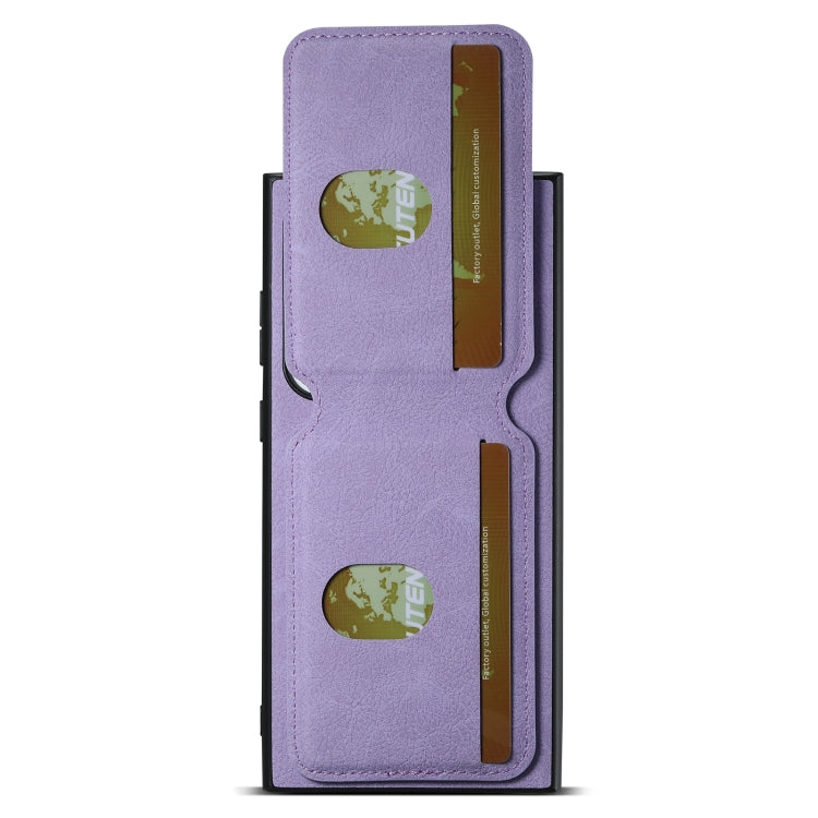 For Samsung Galaxy S24 Ultra 5G Suteni H02 Litchi Leather Card Wallet Stand Back Phone Case(Purple) - Galaxy S24 Ultra 5G Cases by Suteni | Online Shopping UK | buy2fix