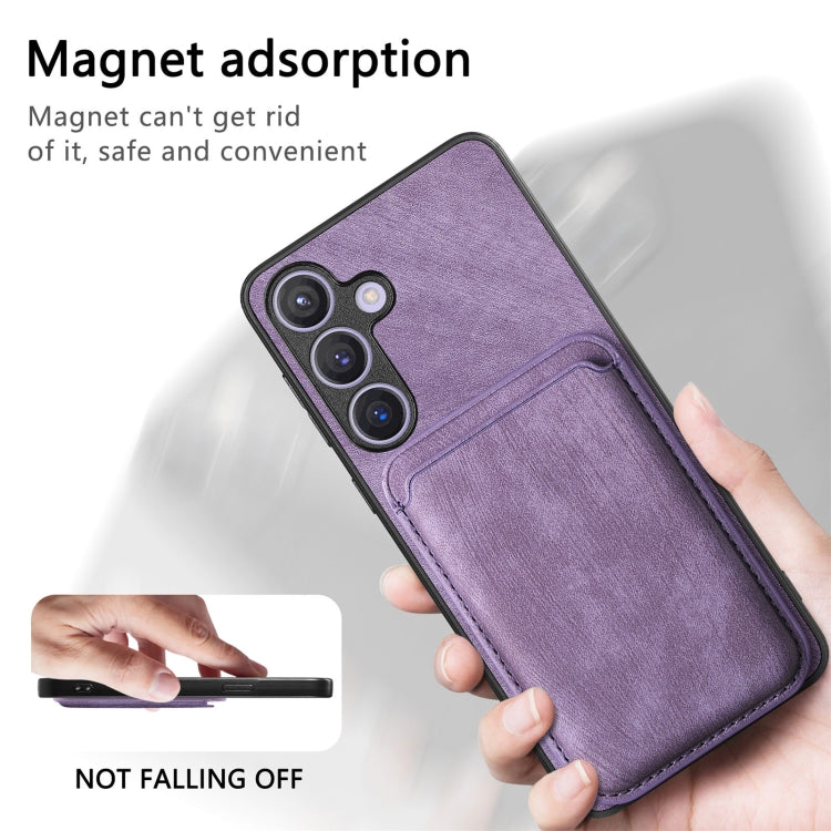 For Samsung Galaxy S24 5G Retro Leather Card Bag Magnetic Phone Case(Purple) - Galaxy S24 5G Cases by buy2fix | Online Shopping UK | buy2fix