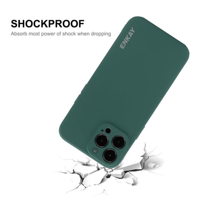 For iPhone 15 Pro Max ENKAY Liquid Silicone Soft Shockproof Phone Case(Dark Green) - iPhone 15 Pro Max Cases by ENKAY | Online Shopping UK | buy2fix