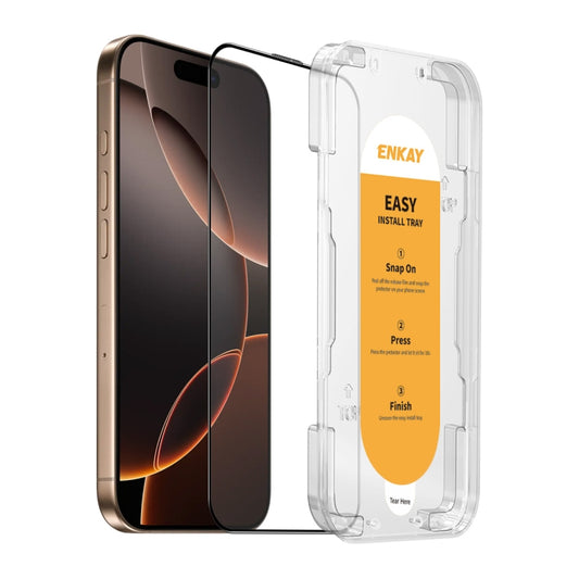 For iPhone 16 Pro ENKAY Easy Install High Alumina Silicon Full Glass Film - iPhone 16 Pro Tempered Glass by ENKAY | Online Shopping UK | buy2fix