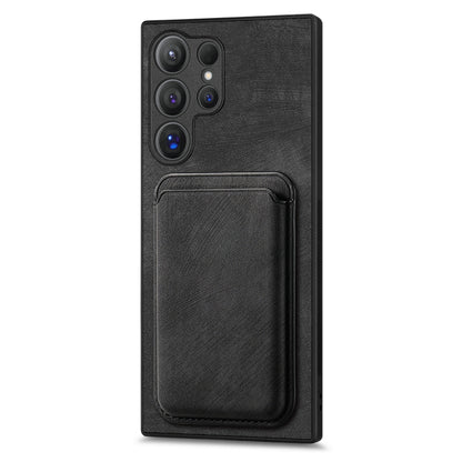 For Samsung Galaxy S25 Ultra 5G Retro Leather Card Bag Magnetic Phone Case(Black) - Galaxy S25 Ultra 5G Cases by buy2fix | Online Shopping UK | buy2fix