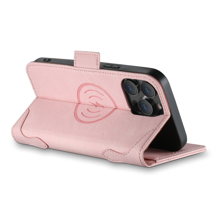 For iPhone 14 Pro SUTENI J07 Multifunctional Horizontal Flip Magsafe Leather Phone Case(Pink) - iPhone 14 Pro Cases by Suteni | Online Shopping UK | buy2fix