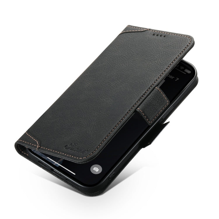 For iPhone 14 Plus SUTENI J07 Multifunctional Horizontal Flip Magsafe Leather Phone Case(Black) - iPhone 14 Plus Cases by Suteni | Online Shopping UK | buy2fix