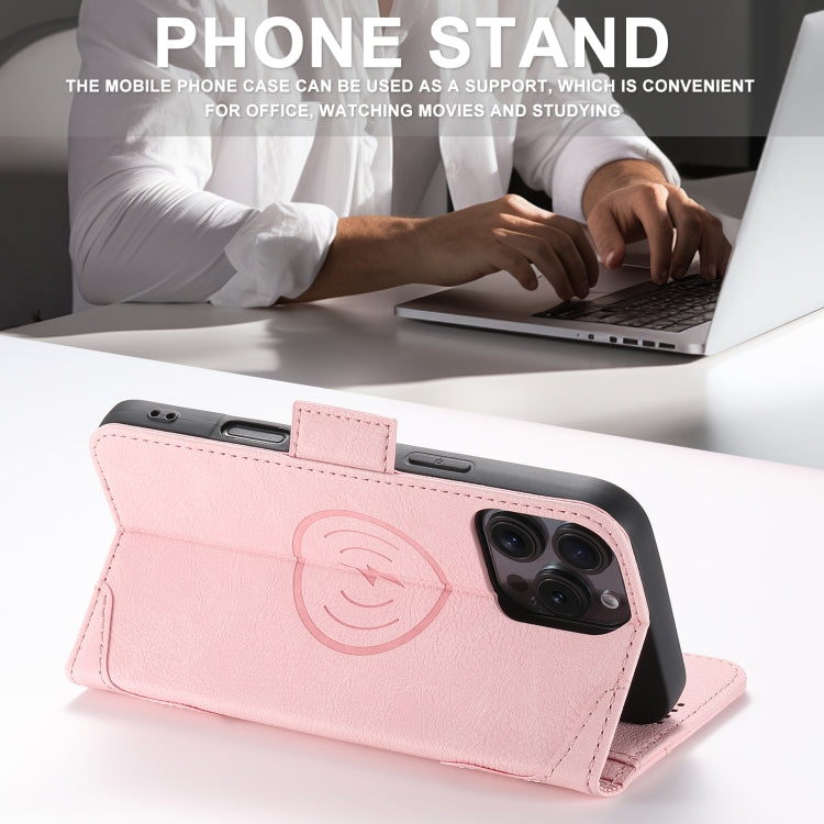 For iPhone 16 Pro SUTENI J07 Multifunctional Horizontal Flip Magsafe Leather Phone Case(Pink) - iPhone 16 Pro Cases by Suteni | Online Shopping UK | buy2fix