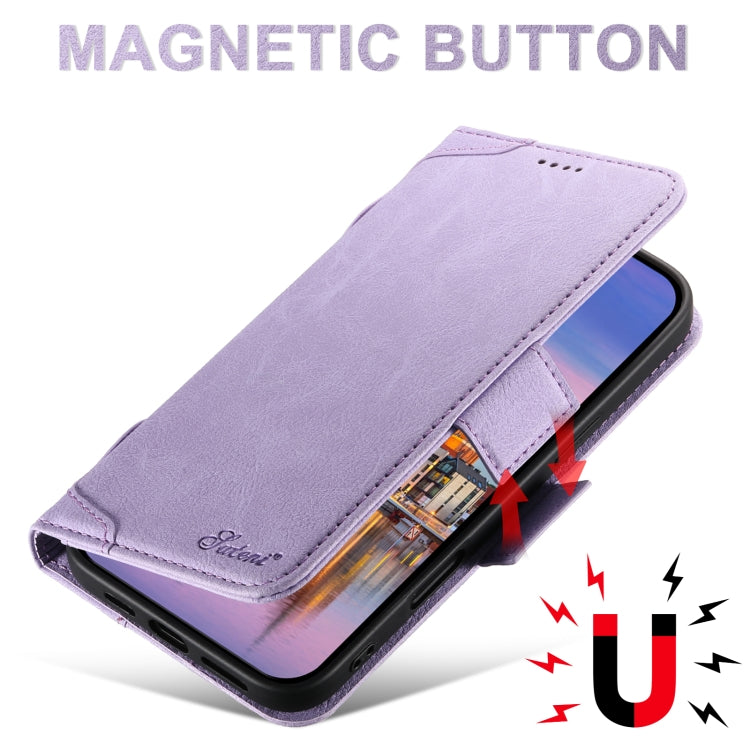 For iPhone 16 Pro Max SUTENI J07 Multifunctional Horizontal Flip Magsafe Leather Phone Case(Purple) - iPhone 16 Pro Max Cases by Suteni | Online Shopping UK | buy2fix