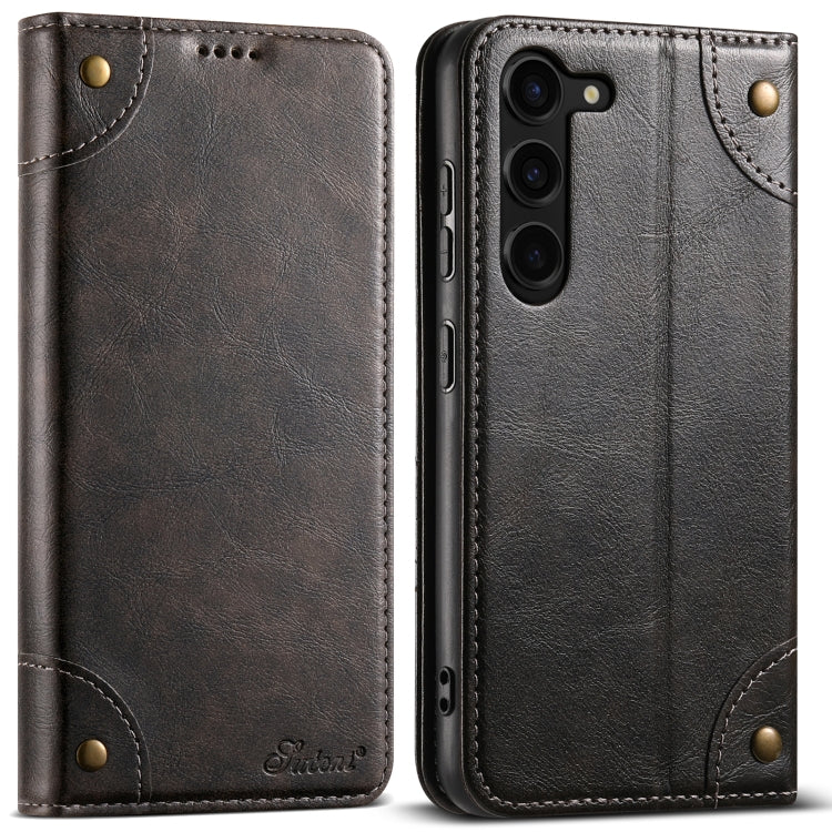 For Samsung Galaxy S24+ 5G Suteni Baroque Calf Texture Buckle Wallet Leather Phone Case(Black) - Galaxy S24+ 5G Cases by Suteni | Online Shopping UK | buy2fix