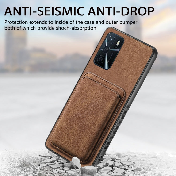 For OPPO Reno10 Pro Global Retro Leather Card Bag Magnetic Phone Case(Brown) - OPPO Cases by buy2fix | Online Shopping UK | buy2fix