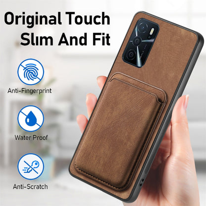 For OPPO Reno7 4G Retro Leather Card Bag Magnetic Phone Case(Brown) - OPPO Cases by buy2fix | Online Shopping UK | buy2fix