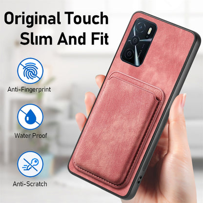 For OPPO A5 Retro Leather Card Bag Magnetic Phone Case(Pink) - OPPO Cases by buy2fix | Online Shopping UK | buy2fix