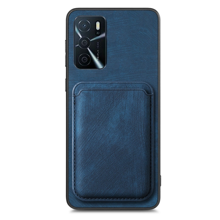 For OPPO A52 / A72/ A92 Retro Leather Card Bag Magnetic Phone Case(Blue) - OPPO Cases by buy2fix | Online Shopping UK | buy2fix