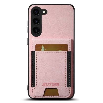 For Samsuny Galaxy S24+ 5G Suteni H03 Litchi Leather Card Bag Stand Back Phone Case(Pink) - Galaxy S24+ 5G Cases by Suteni | Online Shopping UK | buy2fix