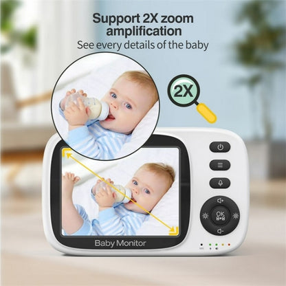 MC632A 2 Way Voice Talk Temperature Monitoring Baby Camera 3.2 inch Screen Baby Monitor(AU Plug) - Baby Monitor by buy2fix | Online Shopping UK | buy2fix