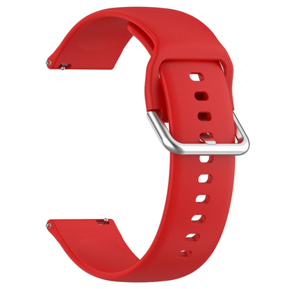 For Xiaomi Watch 2 Solid Color Metal Silver Buckle Silicone Watch Band, Size: L(Red) - Watch Bands by buy2fix | Online Shopping UK | buy2fix