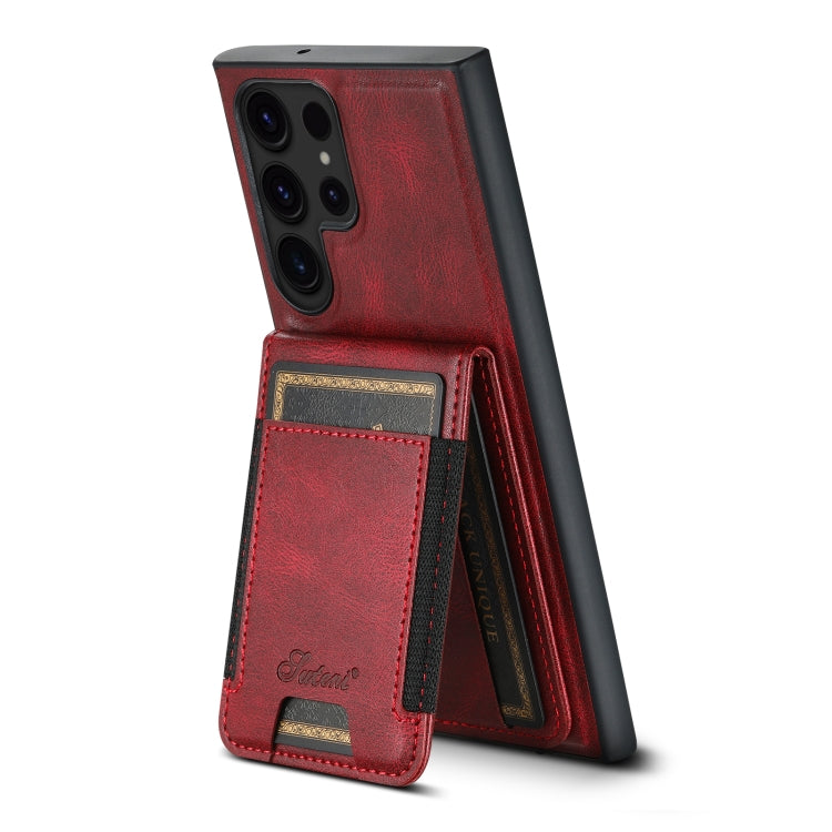 For Samsung Galaxy S23 Ultra 5G Suteni H17 Oil Eax Leather Detachable Wallet Phone Case(Red) - Galaxy S23 Ultra 5G Cases by Suteni | Online Shopping UK | buy2fix