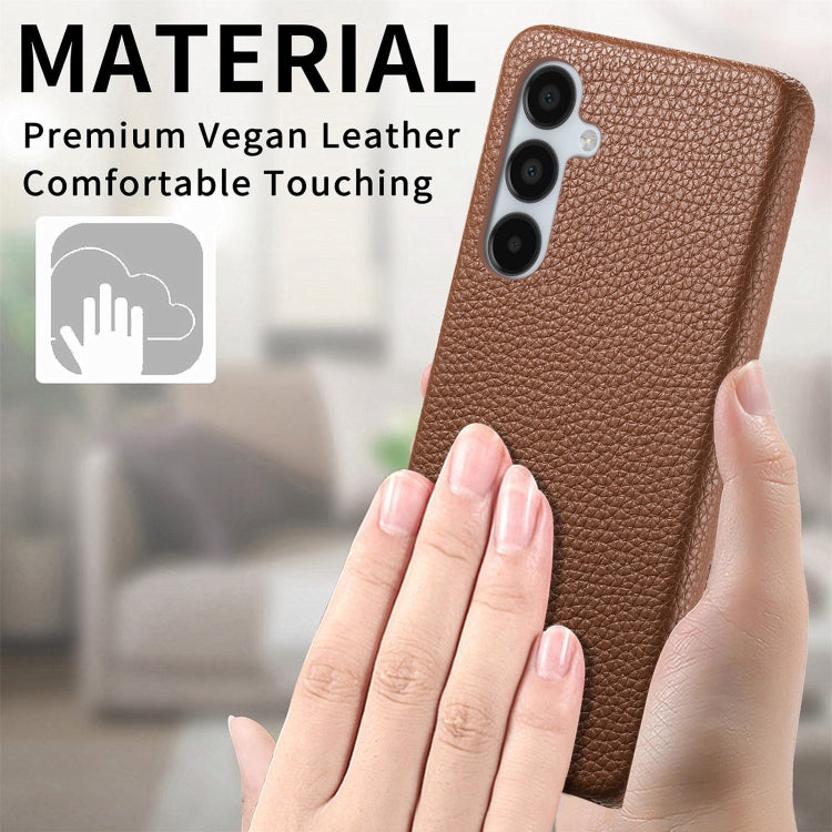 For Samsung Galaxy A15 Litchi Oil Edge Leather Back Phone Case(Brown) - Galaxy Phone Cases by buy2fix | Online Shopping UK | buy2fix