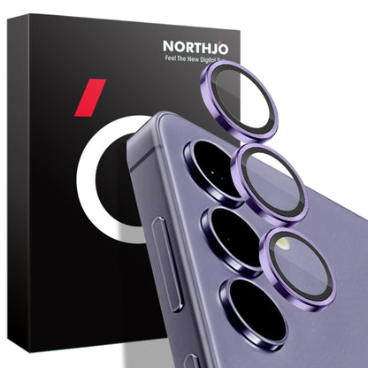 For Samsung Galaxy S24 5G NORTHJO Camera LensCD Vein Metal Ring Tempered Glass Film(Purple) - Galaxy S24 5G Tempered Glass by NORTHJO | Online Shopping UK | buy2fix