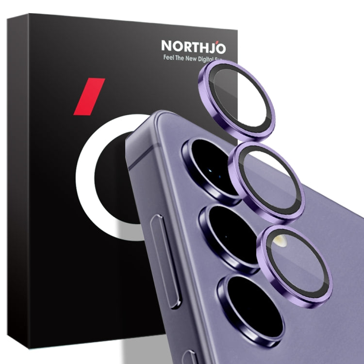 For Samsung Galaxy S24+ 5G NORTHJO Camera LensCD Vein Metal Ring Tempered Glass Film(Purple) - Galaxy S24+ 5G Tempered Glass by NORTHJO | Online Shopping UK | buy2fix