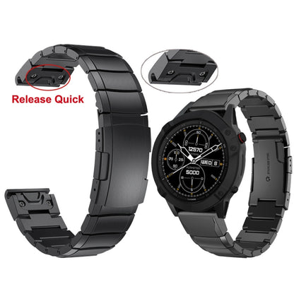 For Garmin Fenix 6S Pro 20mm Tortoise Shell Stainless Steel Watch Band(Black) - Watch Bands by buy2fix | Online Shopping UK | buy2fix