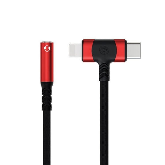 JS-65 Male to 3.5mm Audio Female Headphone Adapter Cable Cord(Red) - Earphone Adapter by buy2fix | Online Shopping UK | buy2fix