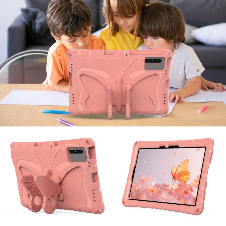 For Samsung Galaxy Tab S9 11 X710 Butterfly Bracket EVA Shockproof Tablet Case(Pink Orange) - Other Galaxy Tab PC by buy2fix | Online Shopping UK | buy2fix