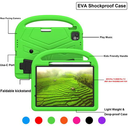 For iPad Pro 11 2024 Sparrow Style Shockproof Kickstand EVA Tablet Case(Green) - iPad Pro 11 2024 Cases by buy2fix | Online Shopping UK | buy2fix