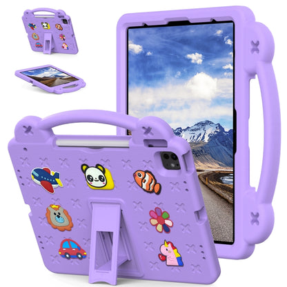 For iPad Air 13 2025 / 2024 Handle Kickstand Children EVA Shockproof Tablet Case(Light Purple) - iPad Air 13 2025 / 2024 Cases by buy2fix | Online Shopping UK | buy2fix