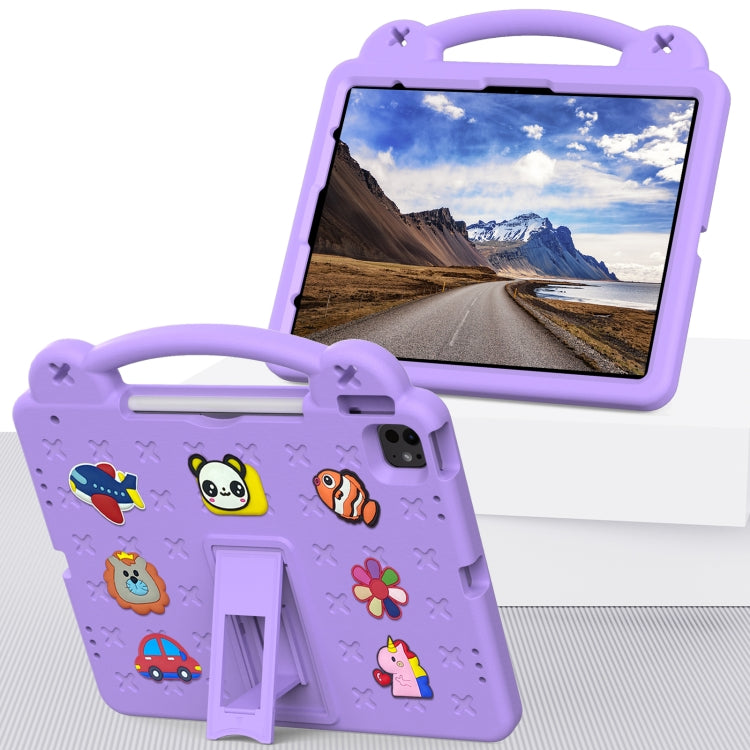 For iPad Air 13 2025 / 2024 Handle Kickstand Children EVA Shockproof Tablet Case(Light Purple) - iPad Air 13 2025 / 2024 Cases by buy2fix | Online Shopping UK | buy2fix