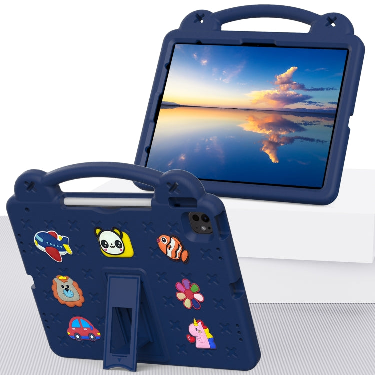 For iPad Air 13 2025 / 2024 Handle Kickstand Children EVA Shockproof Tablet Case(Navy Blue) - iPad Air 13 2025 / 2024 Cases by buy2fix | Online Shopping UK | buy2fix