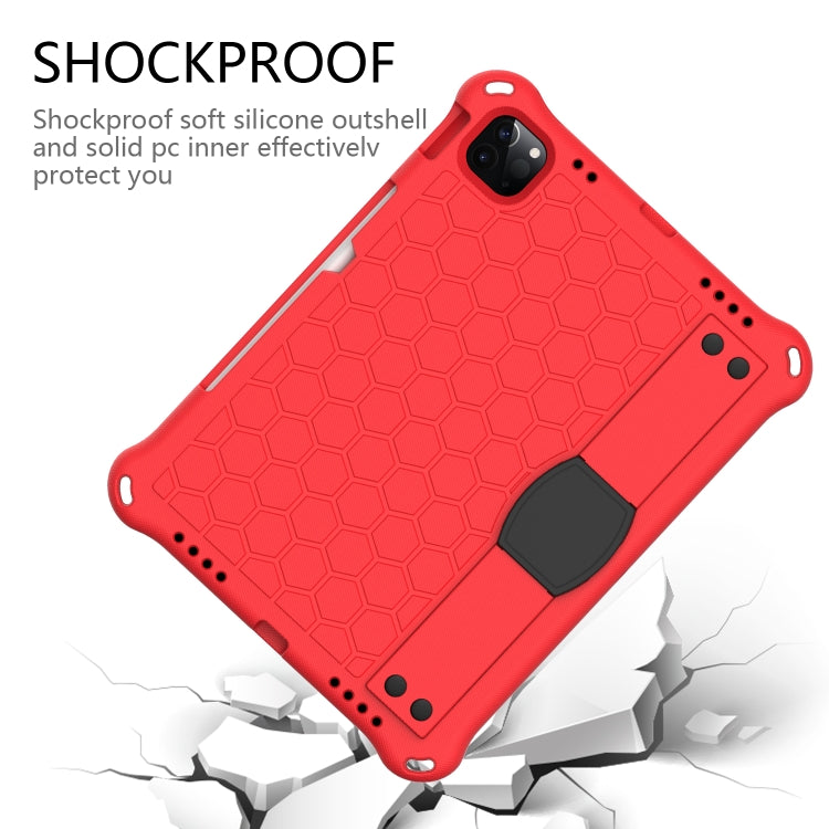 For iPad Air 11 2024 Honeycomb EVA Hybrid PC Tablet Case with Strap(Red+Black) - iPad Air 11 2024 Cases by buy2fix | Online Shopping UK | buy2fix