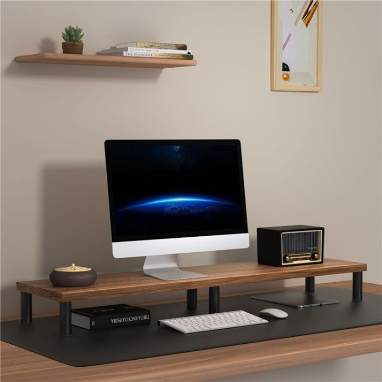 ID-37 Desktop Monitor Stand Aluminum Alloy+Wooden Plate Computer Screen Riser Bracket - Laptop Stand by buy2fix | Online Shopping UK | buy2fix