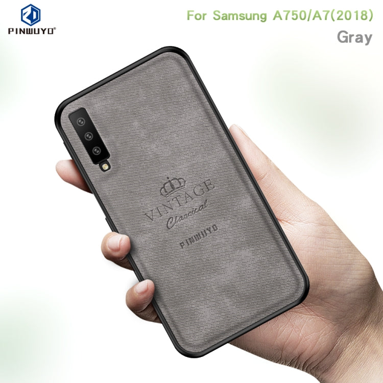 PINWUYO Shockproof Waterproof Full Coverage PC + TPU + Skin Protective Case for Galaxy A7 2018/A750(Gray) - Galaxy Phone Cases by PINWUYO | Online Shopping UK | buy2fix