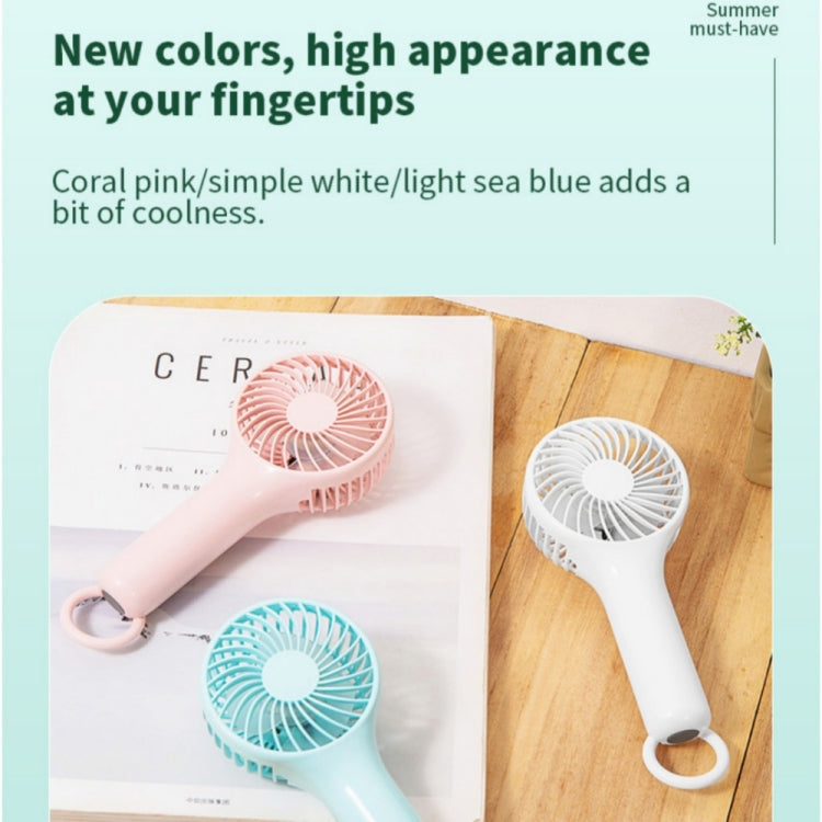 S13 Portable Summer Cooling Fan Hanging Buckle Mini 3 Wind Speed Handheld Fan(White) - Electric Fans by buy2fix | Online Shopping UK | buy2fix