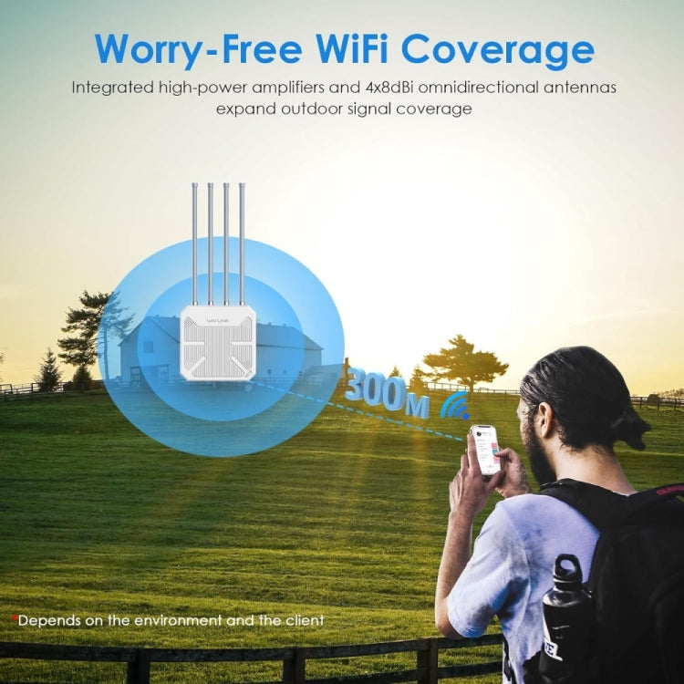 WAVLINK WN573HX3 AX3000 Waterproof Outdoor WiFi Wireless Outdoor Dual Band Router, Plug:UK Plug - Wireless Routers by WAVLINK | Online Shopping UK | buy2fix