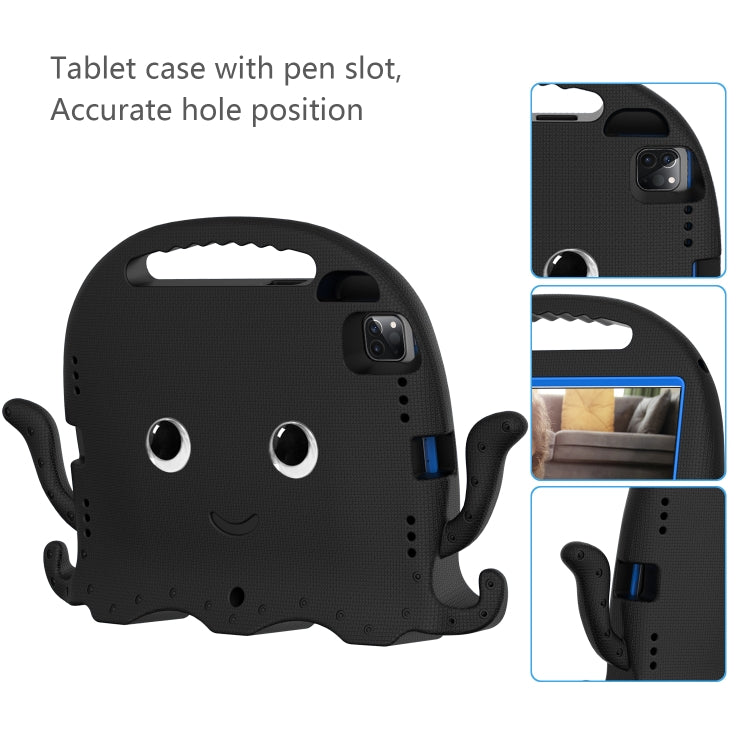 For iPad Air 11 2024 Octopus Style EVA Hybrid PC Shockproof Tablet Case with Strap(Black) - iPad Air 11 2024 Cases by buy2fix | Online Shopping UK | buy2fix