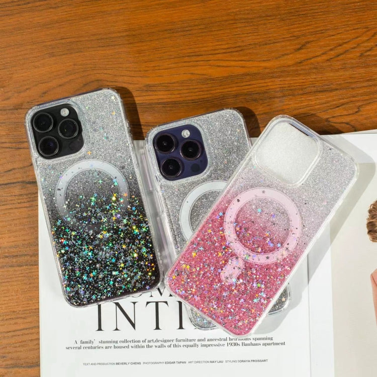 For iPhone 14 Plus Gradient Glitter Starry MagSafe Phone Case(Gradient Green) - iPhone 14 Plus Cases by buy2fix | Online Shopping UK | buy2fix