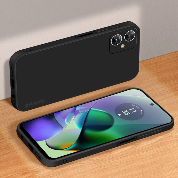 For Motorola Moto G54 5G PINWUYO Sense Series Liquid Silicone TPU Phone Case(Black) - Motorola Cases by PINWUYO | Online Shopping UK | buy2fix