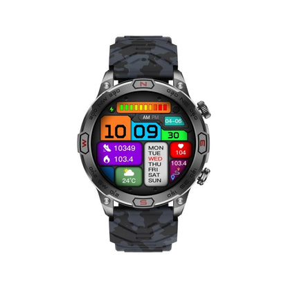 KC86 1.43 inch Color Screen Smart Watch, Support Bluetooth Call / Health Monitoring(Camouflage Black) - Smart Watches by buy2fix | Online Shopping UK | buy2fix