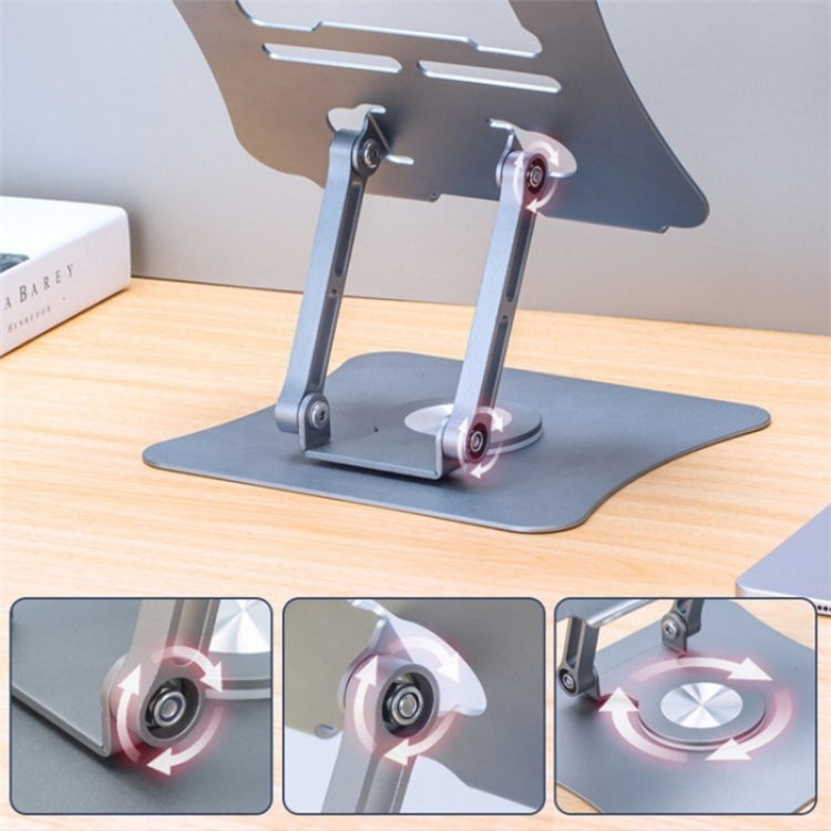 G69 Heat Dissipation Rotatable Notebook Desktop Stand Aluminum Alloy Foldable Laptop Bracket(Silver) - Laptop Stand by buy2fix | Online Shopping UK | buy2fix