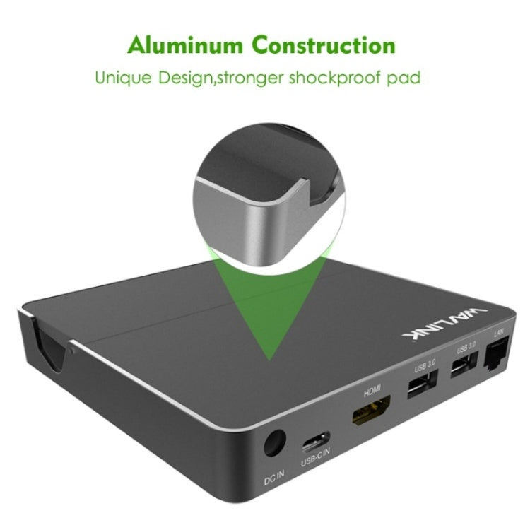 WAVLINK UHP3D01G Gigabit Ethernet USB 3.0 Multi-Function HUB 4K HD Docking Station(AU Plug) - USB 3.0 HUB by WAVLINK | Online Shopping UK | buy2fix