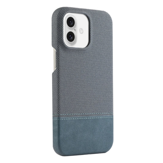 For iPhone 16 Stitching Cloth PU Shockproof Phone Case(Blue) - iPhone 16 Cases by buy2fix | Online Shopping UK | buy2fix