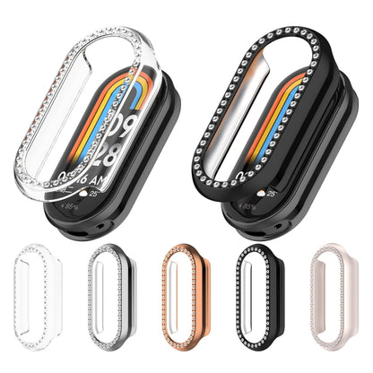 For Xiaomi Smart Band 9 Diamond Half Coverage Hollow PC Watch Protective Case(Starlight) - Watch Cases by buy2fix | Online Shopping UK | buy2fix