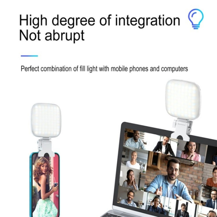 V15 Mini Clip-On Portable LED Fill Light Phone Laptop Video Conference Live Streaming Fill Lamp(White) - Selfie Light by buy2fix | Online Shopping UK | buy2fix