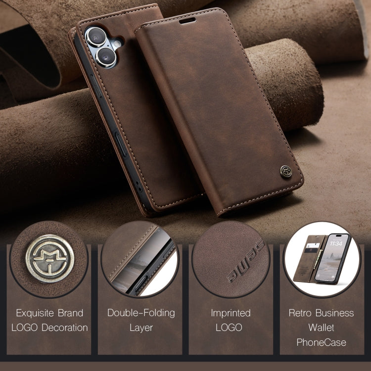 For iPhone 16 CaseMe 013 Multifunctional Horizontal Flip Leather Phone Case(Brown) - iPhone 16 Cases by CaseMe | Online Shopping UK | buy2fix